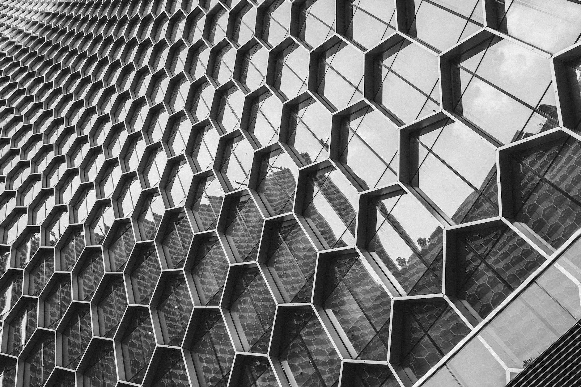 architectural photography of glass building showing a pattern